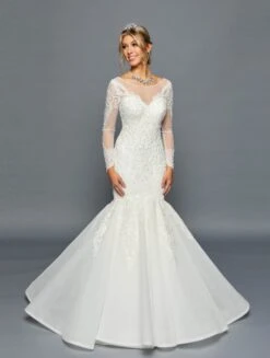 DeKlaire Bridal 459 Mermaid Court Train Wedding Dress(Deklaire Bridal 459 Mermaid Court Train Wedding Dress)