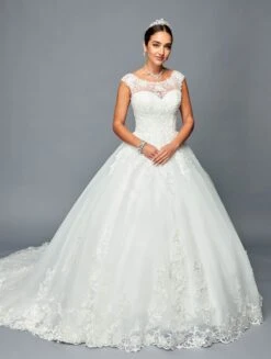 DeKlaire Bridal 463 Floor Length A-Line Ball Wedding Gown(Deklaire Bridal 463 Floor Length A Line Ball Wedding Gown)