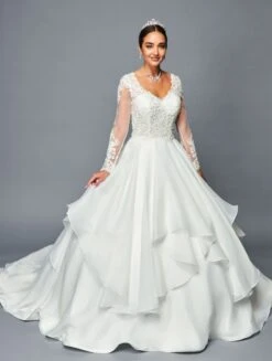 DeKlaire Bridal 466 Floor Length A-Line Ball Wedding Gown Chapel Train(Deklaire Bridal 466 Floor Length A Line Ball Wedding Gown Chapel Train)