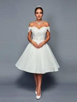 DeKlaire Bridal 467 Short Off The Shoulder A-line Wedding Dress(Deklaire Bridal 467 Short Off The Shoulder A Line Wedding Dress)