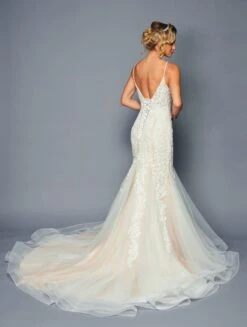 DeKlaire Bridal 472 Spaghetti Straps V-Neckline Mermaid Court Train Wedding Dress(Deklaire Bridal 472 Spaghetti Straps V Neckline Mermaid Court Train Wedding Dress) -Discount Dress Shops 472 2