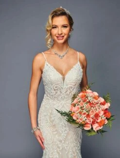 DeKlaire Bridal 472 Spaghetti Straps V-Neckline Mermaid Court Train Wedding Dress(Deklaire Bridal 472 Spaghetti Straps V Neckline Mermaid Court Train Wedding Dress) -Discount Dress Shops 472 3