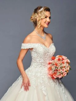 DeKlaire Bridal 475 Long Off The Shoulder Sweetheart Neck Wedding Ballgown(Deklaire Bridal 475 Long Off The Shoulder Sweetheart Neck Wedding Ballgown) -Discount Dress Shops 475 3