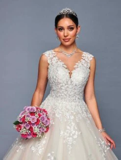 DeKlaire Bridal 480 Cap Sleeve Illusion V-Neck A-Line Wedding Ball Gown(Deklaire Bridal 480 Cap Sleeve Illusion V Neck A Line Wedding Ball Gown) -Discount Dress Shops 480 3