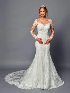 Deklaire Bridal 483 Long Sleeve Trumpet Wedding Gown(Deklaire Bridal 483 Long Sleeve Trumpet Wedding Gown) -Discount Dress Shops 483 4