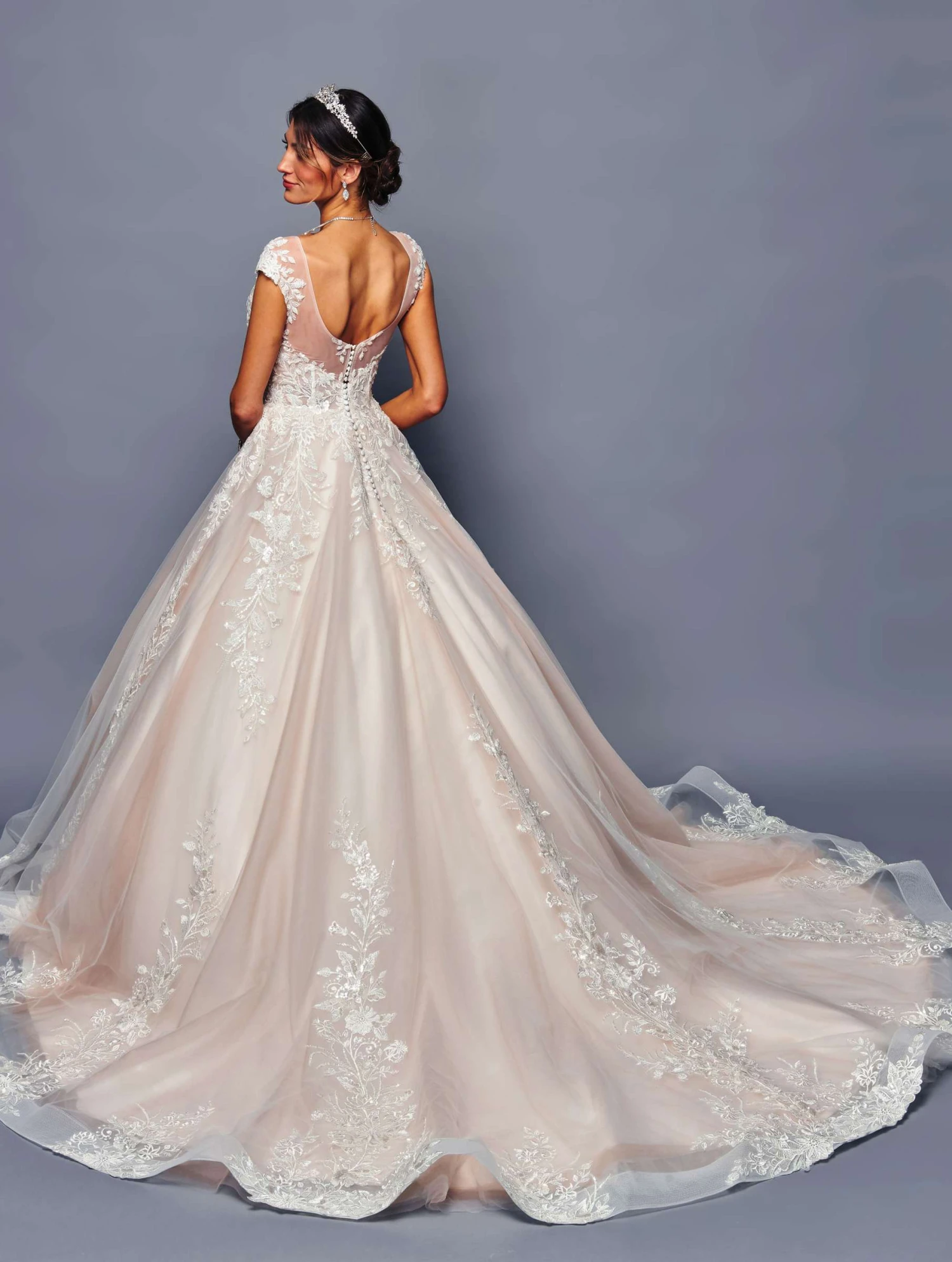 Deklaire Bridal 484 Floor Length Cap Sleeve A-Line Wedding Ball Gown(Deklaire Bridal 484 Floor Length Cap Sleeve A Line Wedding Ball Gown) 2 Deklaire Bridal 484 Floor Length Cap Sleeve A-Line Wedding Ball Gown(Deklaire Bridal 484 Floor Length Cap Sleeve A Line Wedding Ball Gown) - Image 2