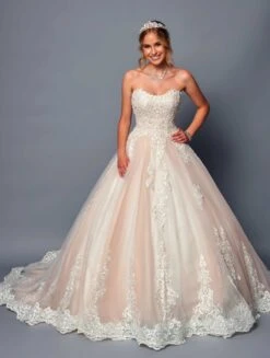 Deklaire Bridal 487 Wedding Dress Long Strapless A-Line Ball Gown(Deklaire Bridal 487 Wedding Dress Long Strapless A Line Ball Gown)