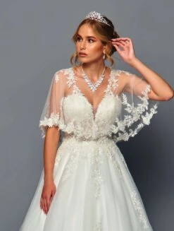 DeKlaire Bridal 488 Wedding Dress A-Line Shawl Covering(Deklaire Bridal 488 Wedding Dress A Line Shawl Covering) -Discount Dress Shops 488 DEKLAIRE BRIDAL IVORYZOOM