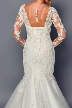 DeKlaire Bridal 492 Wedding Dress Long Sleeve Trumpet Gown(Deklaire Bridal 492 Wedding Dress Long Sleeve Trumpet Gown) 7 DeKlaire Bridal 492 Wedding Dress Long Sleeve Trumpet Gown(Deklaire Bridal 492 Wedding Dress Long Sleeve Trumpet Gown) -Discount Dress Shops 492 DEKLAIRE BRIDAL ZOOM BACK