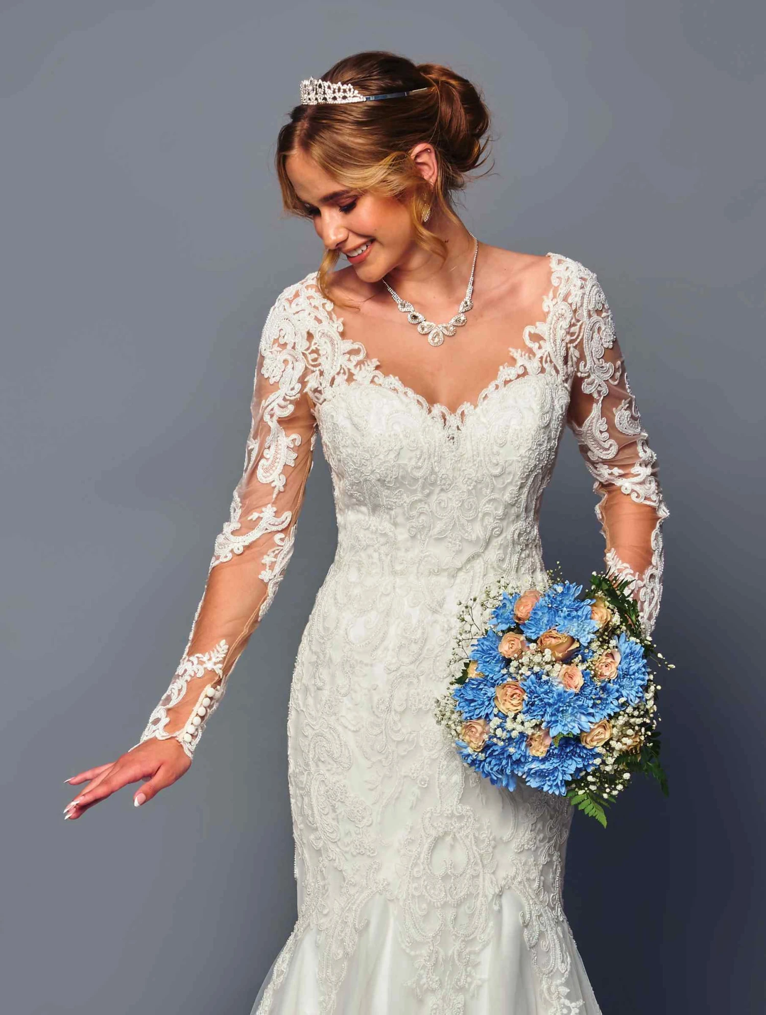 DeKlaire Bridal 492 Wedding Dress Long Sleeve Trumpet Gown(Deklaire Bridal 492 Wedding Dress Long Sleeve Trumpet Gown) 5 DeKlaire Bridal 492 Wedding Dress Long Sleeve Trumpet Gown(Deklaire Bridal 492 Wedding Dress Long Sleeve Trumpet Gown) - Image 5