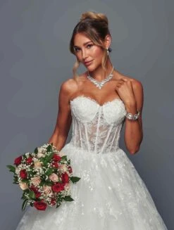 Deklaire Bridal 494 Strapless A-Line Ballgown Wedding Gown(Deklaire Bridal 494 Strapless A Line Ballgown Wedding Gown) -Discount Dress Shops 494 IVORY 3