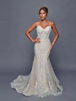 Deklaire Bridal 499 Fitted Trumpet Skirt Wedding Gown Court Train(Deklaire Bridal 499 Fitted Trumpet Skirt Wedding Gown Court Train)