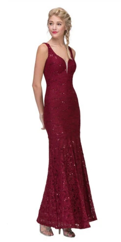 Eureka 5010 Lace Mermaid Gown V-Neck With Mesh Panel(Lace Mermaid Evening Gown V Neck With Mesh Panel Royal Blue) -Discount Dress Shops 5010 eureka fashion burgundy b7d629c6 9801 4e4c a8dd 67d7cd41ea7a