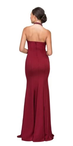 Eureka 5033 Mermaid Gown With Beaded Choker-Collar(Hunter Green Mermaid Prom Gown With Beaded Choker Collar) -Discount Dress Shops 5033 eureka fashion burgundy back 8ac50ee8 765f 413c b15e 3991e28db6bd