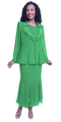 Hosanna 5513 Ankle Length Dress With Long Sleeve Jacket(Hosanna Design 5513 Dress Ankle Length Company Event Long Jacket) -Discount Dress Shops 5513 hosanna kelly green