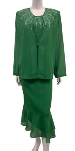 Hosanna Design 5522 Modest 3-Piece Tea Length Dress Set(Hosanna Design 5522 Modest 3 Piece Tea Length Dress Set)