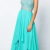 Juliet 553 Layered Strapless Sweetheart Neckline Prom Dress(Layered Strapless Sweetheart Neckline Jade Prom Dress)