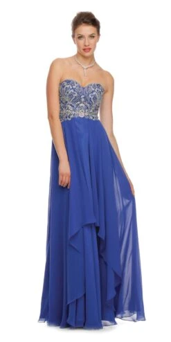 Juliet 553 Layered Strapless Sweetheart Neckline Prom Dress(Layered Strapless Sweetheart Neckline Jade Prom Dress) -Discount Dress Shops 553 juliet royal blue