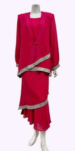 Hosanna 5532 Plus Size 3-Piece Set Tea Length Dress Outfit(Hosanna 5532 Plus Size 3 Piece Set Tea Length Dress Outfit)