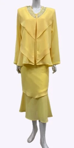 Hosanna 5540 Plus Size Outfit 3-Piece Set Tea Length Dress(Hosanna 5540 Plus Size Outfit 3 Piece Set Tea Length Dress)