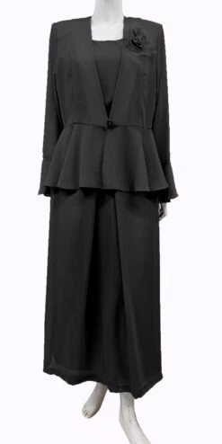 Hosanna 5544 Modest Outfit 3-Piece Set Tea Length Dress(Hosanna 5544 Modest Outfit 3 Piece Set Tea Length Dress) -Discount Dress Shops 5544 hosanna black