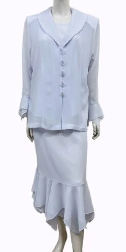 Hosanna Design 5545 Modest 3-Piece Set Tea Length Chiffon Dress(Hosanna Design 5545 Modest 3 Piece Set Tea Length Chiffon Dress)