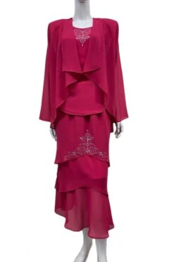 Hosanna Design 5552 Modest Outfit 3-Piece Set Tea Length Dress(Hosanna Design 5552 Modest Outfit 3 Piece Set Tea Length Dress)