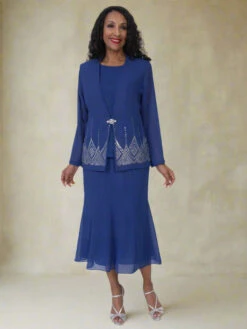 Hosanna 5556 Plus Size 3-Piece Outfit Set Tea Length Dress(Hosanna 5556 Plus Size 3 Piece Outfit Set Tea Length Dress) -Discount Dress Shops 5556 hosanna royal