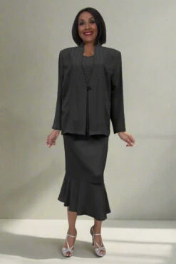 Hosanna 5558 Modest 3-Piece Outfit Set Ankle Length(Hosanna 5558 Modest 3 Piece Outfit Set Ankle Length) -Discount Dress Shops 5558 hosanna black