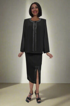 Hosanna 5566 Modest 3-Piece Outfit Set Ankle Length(Hosanna 5566 Modest 3 Piece Outfit Set Ankle Length) -Discount Dress Shops 5566 hosanna black