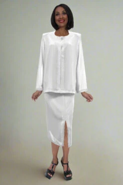 Hosanna 5566 Modest 3-Piece Outfit Set Ankle Length(Hosanna 5566 Modest 3 Piece Outfit Set Ankle Length) -Discount Dress Shops 5566 hosanna white