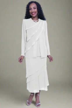 Hosanna 5573 Modest 3-Piece Outfit Set Ankle Length(Hosanna 5573 Modest 3 Piece Outfit Set Ankle Length) -Discount Dress Shops 5573 hosanna white