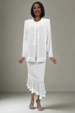 Hosanna 5576 Modest 3-Piece Outfit Set Ankle Length(Hosanna 5576 Modest 3 Piece Outfit Set Ankle Length) -Discount Dress Shops 5576 hosanna white