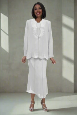 Hosanna 5581 Modest 3-Piece Outfit Set Ankle Length(Hosanna 5581 Modest 3 Piece Outfit Set Ankle Length) -Discount Dress Shops 5581 hosanna white