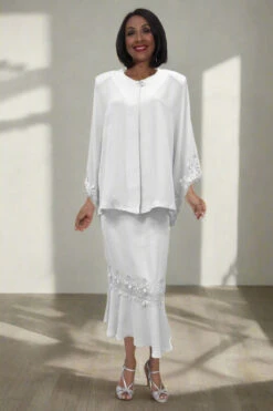 Hosanna 5582 Modest 3-Piece Outfit Set Ankle Length(Hosanna 5582 Modest 3 Piece Outfit Set Ankle Length) -Discount Dress Shops 5582 hosanna white