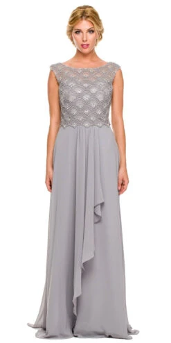 CLEARANCE - Juliet 590 Floor Length Chiffon Formal Gown Cap Sleeve (Size 2XL)(Clearance Juliet 590 Floor Length Chiffon Formal Gown Cap Sleeve Size 2xl)