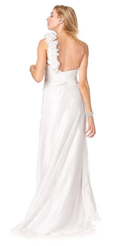 Poly USA | Ed Young 5944 One Shoulder Dress Chiffon Rose Petal Strap Greek Gown(On Special Limited Stock One Shoulder Formal Black Dress Chiffon Rose Petal Strap Greek Gown) -Discount Dress Shops 5944 back