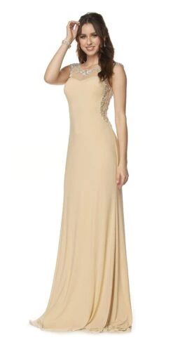 Juliet 597 Floor Length Formal Gown ITY Cap Sleeve Rhinestones(Floor Length Formal Gown Gold Ity Cap Sleeve Rhinestones) -Discount Dress Shops 597 juliet gold 08ce2133 c6cb 4058 b89d 20917bf7546b