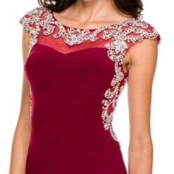 Juliet 597 Floor Length Formal Gown ITY Cap Sleeve Rhinestones(Floor Length Formal Gown Gold Ity Cap Sleeve Rhinestones) -Discount Dress Shops 597ju zoom d503ad66 a47c 4cc2 b282 1432b908e834