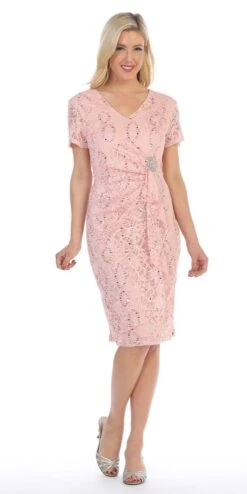 Celavie 6038 Short Sleeved Short Side Gathered Knee Length Dress(Short Sleeved Short Side Gathered Royal Blue Cocktail Dress) -Discount Dress Shops 6038 celavie blush 2cd3675b 1ca7 4d51 af86 f54e2a2d8f7e