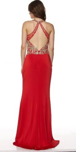Juliet 614 Sexy Floor Length Formal Gown Cut Out Back Slit(Juliet 614 Sexy Floor Length Formal Gown Black Cut Out Back Slit) -Discount Dress Shops 614 juliet dress red back