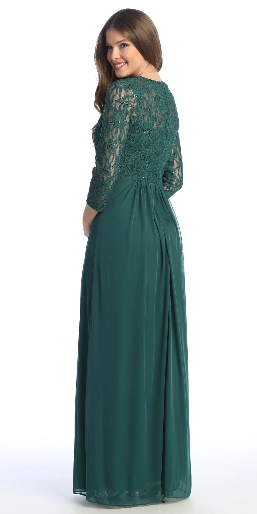 CLEARANCE - Celavie 6305L Three-Quarter Length Lace Sleeve Dress A-line (Size M)(Clearance Celavie 6305l Three Quarter Length Lace Sleeve Dress A Line Size M) 3 CLEARANCE - Celavie 6305L Three-Quarter Length Lace Sleeve Dress A-line (Size M)(Clearance Celavie 6305l Three Quarter Length Lace Sleeve Dress A Line Size M) - Image 3