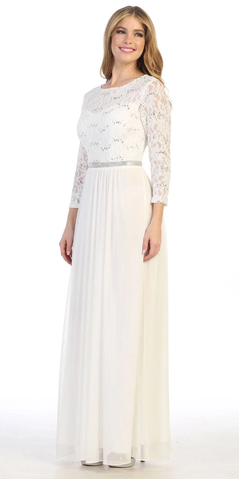 CLEARANCE - Celavie 6305L Three-Quarter Length Lace Sleeve Dress A-line (Size M)(Clearance Celavie 6305l Three Quarter Length Lace Sleeve Dress A Line Size M) 9 CLEARANCE - Celavie 6305L Three-Quarter Length Lace Sleeve Dress A-line (Size M)(Clearance Celavie 6305l Three Quarter Length Lace Sleeve Dress A Line Size M) - Image 9