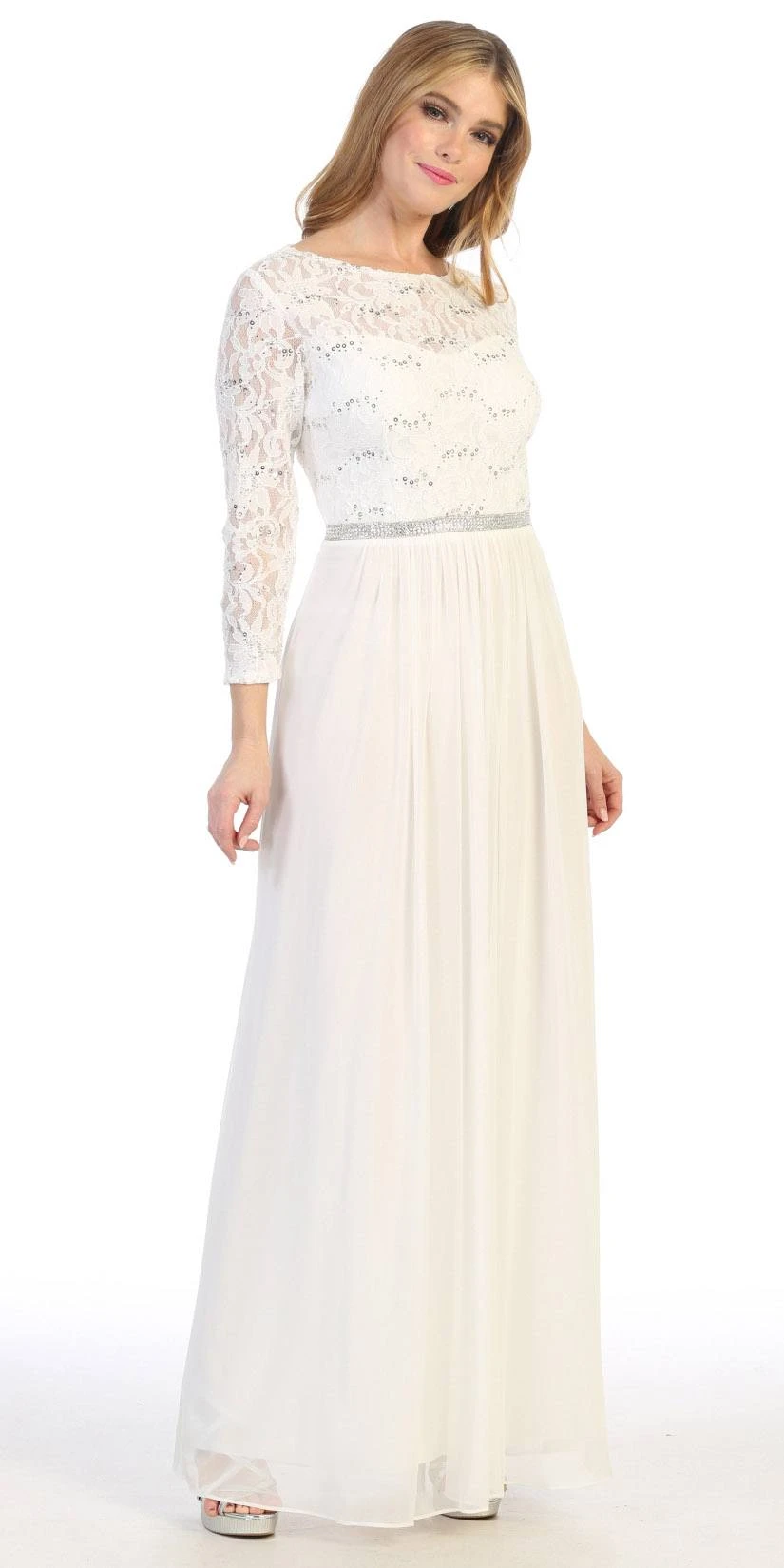CLEARANCE - Celavie 6305L Three-Quarter Length Lace Sleeve Dress A-line (Size M)(Clearance Celavie 6305l Three Quarter Length Lace Sleeve Dress A Line Size M) 8 CLEARANCE - Celavie 6305L Three-Quarter Length Lace Sleeve Dress A-line (Size M)(Clearance Celavie 6305l Three Quarter Length Lace Sleeve Dress A Line Size M) - Image 8