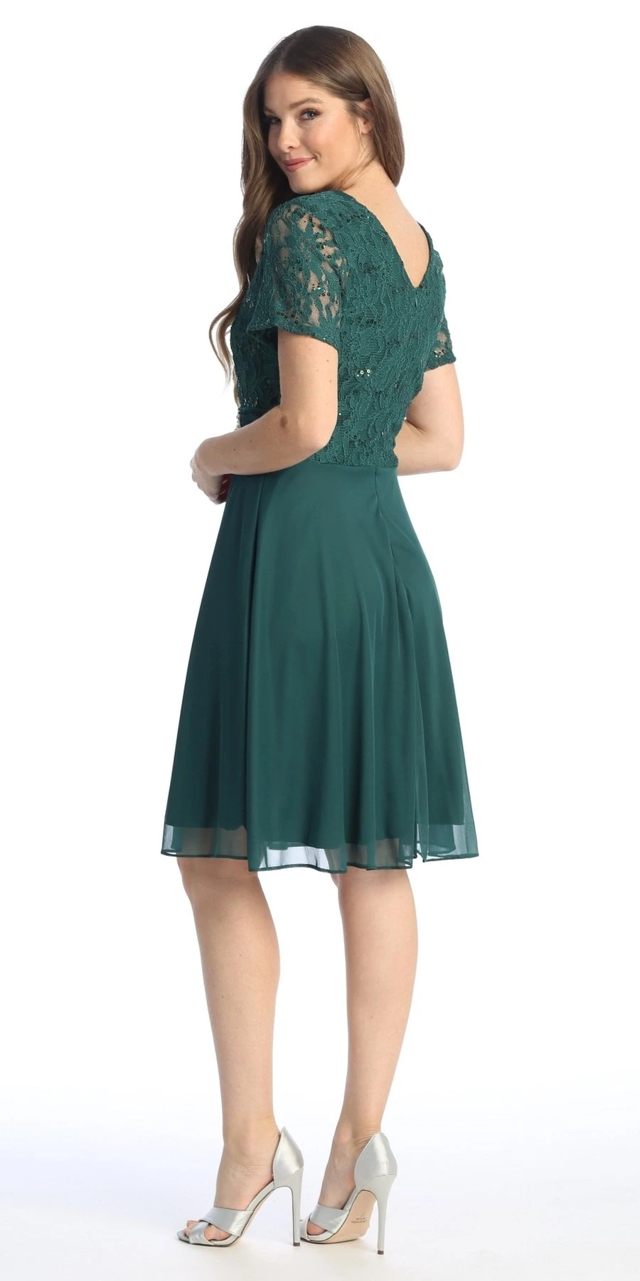 CLEARANCE - Celavie 6320S Knee Length Dress With Short Sleeves (Size L)(Clearance Celavie 6320s Knee Length Dress With Short Sleeves Size L) 2 CLEARANCE - Celavie 6320S Knee Length Dress With Short Sleeves (Size L)(Clearance Celavie 6320s Knee Length Dress With Short Sleeves Size L) - Image 2