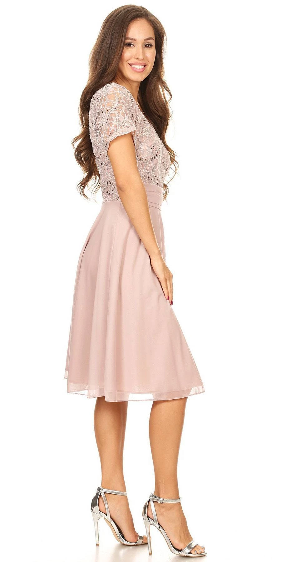 CLEARANCE - Celavie 6320S Knee Length Dress With Short Sleeves (Size L)(Clearance Celavie 6320s Knee Length Dress With Short Sleeves Size L) 14 CLEARANCE - Celavie 6320S Knee Length Dress With Short Sleeves (Size L)(Clearance Celavie 6320s Knee Length Dress With Short Sleeves Size L) - Image 14