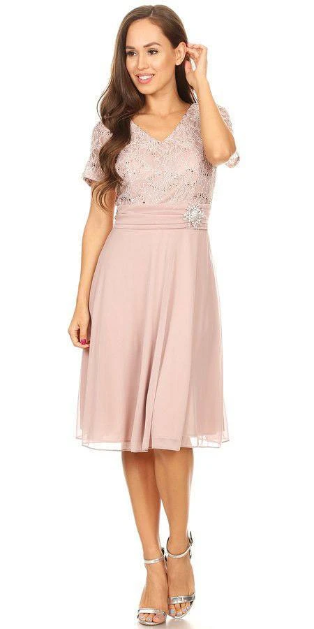 CLEARANCE - Celavie 6320S Knee Length Dress With Short Sleeves (Size L)(Clearance Celavie 6320s Knee Length Dress With Short Sleeves Size L) 12 CLEARANCE - Celavie 6320S Knee Length Dress With Short Sleeves (Size L)(Clearance Celavie 6320s Knee Length Dress With Short Sleeves Size L) - Image 12