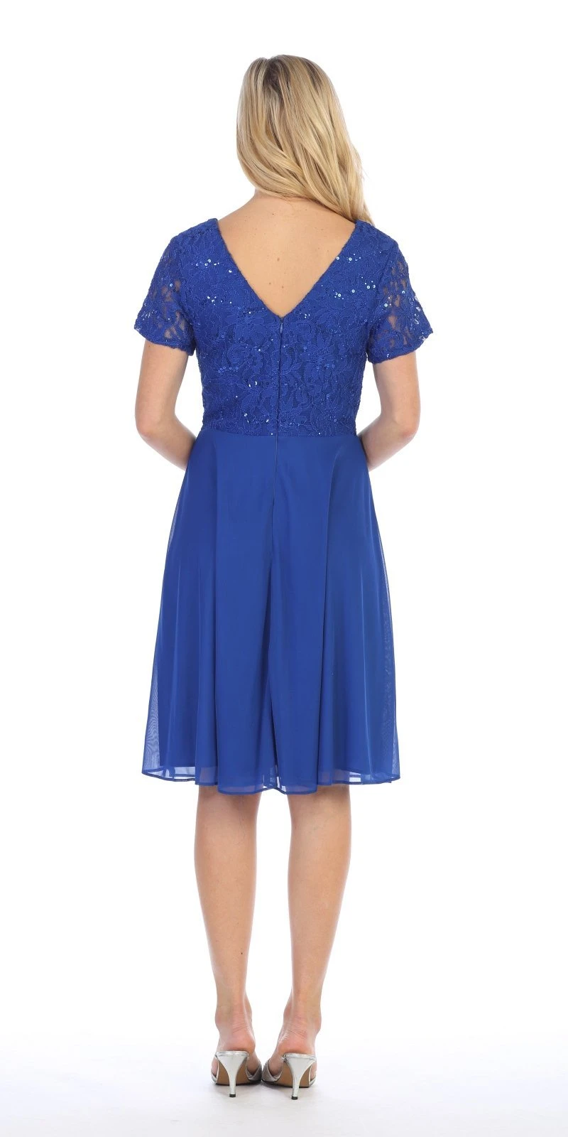 CLEARANCE - Celavie 6320S Knee Length Dress With Short Sleeves (Size L)(Clearance Celavie 6320s Knee Length Dress With Short Sleeves Size L) 7 CLEARANCE - Celavie 6320S Knee Length Dress With Short Sleeves (Size L)(Clearance Celavie 6320s Knee Length Dress With Short Sleeves Size L) - Image 7