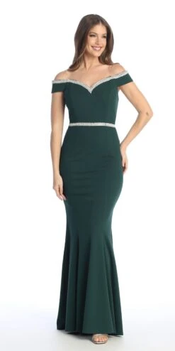 Celavie 6348 Off-Shoulder Mermaid Long Dress(Off Shoulder Mermaid Long Prom Dress Burgundy)