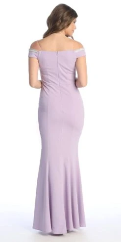 Celavie 6348 Off-Shoulder Mermaid Long Dress(Off Shoulder Mermaid Long Prom Dress Burgundy) -Discount Dress Shops 6348 LLilac3